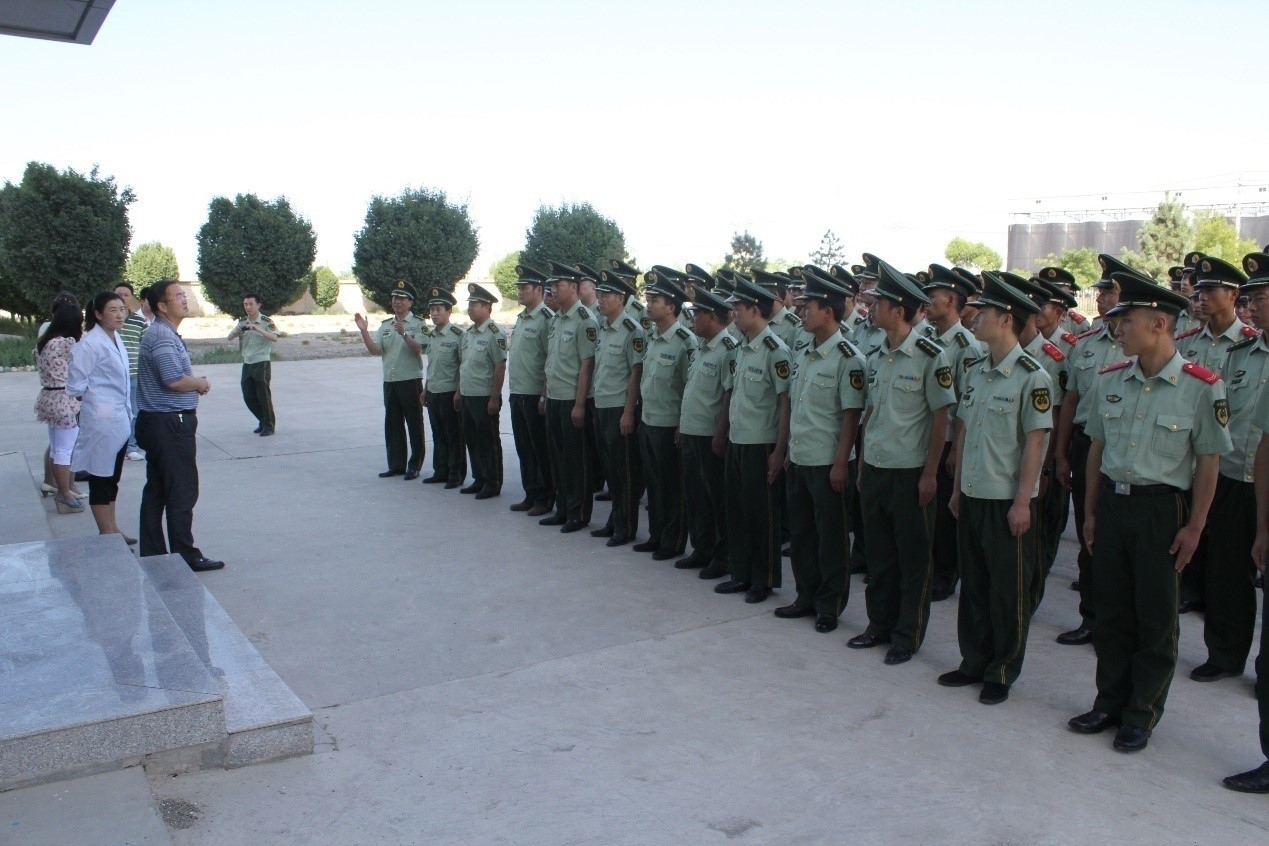 For celebrating July 1, a troop in Jiuquan comes to our company for visiting and study.