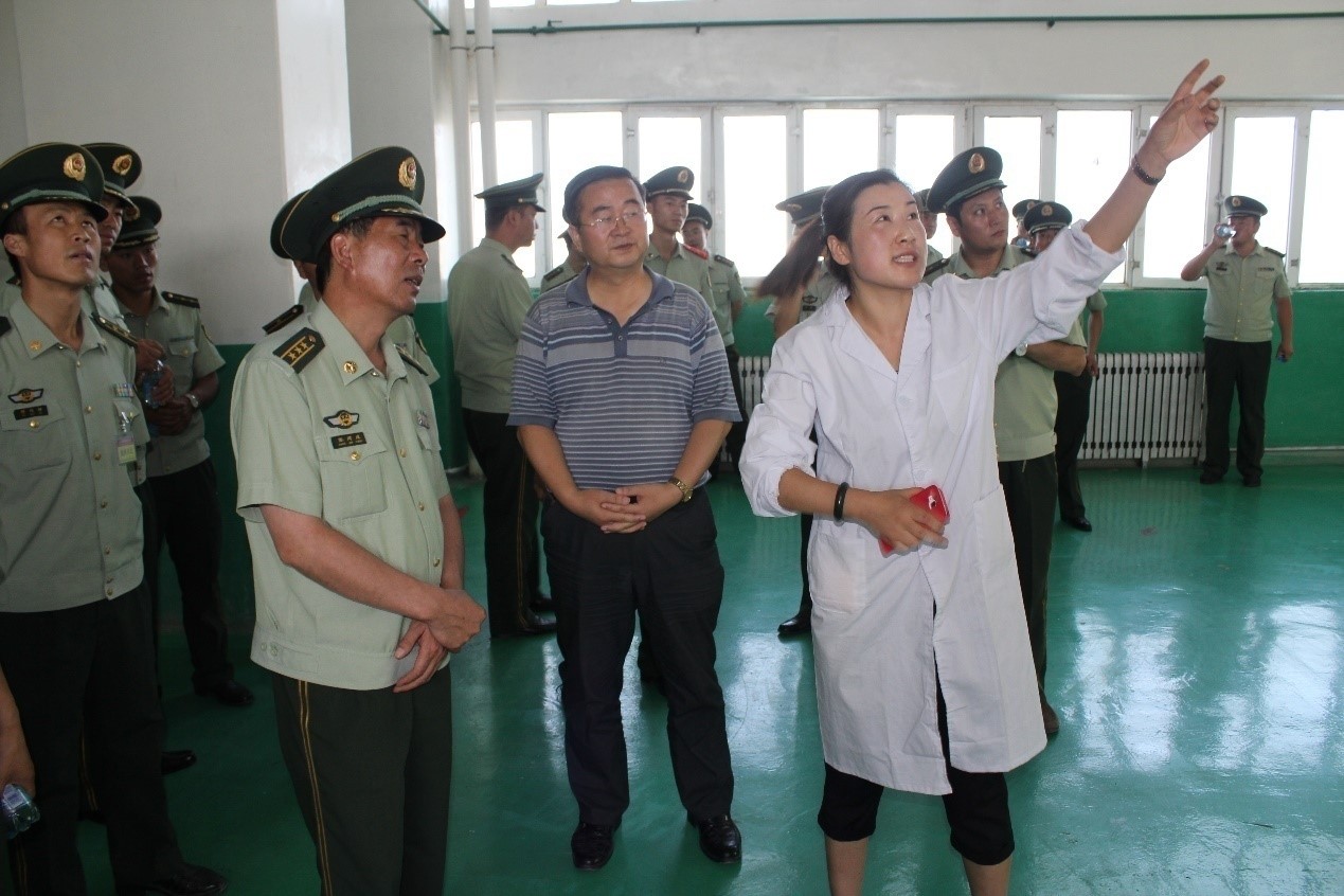 For celebrating July 1, a troop in Jiuquan comes to our company for visiting and study.