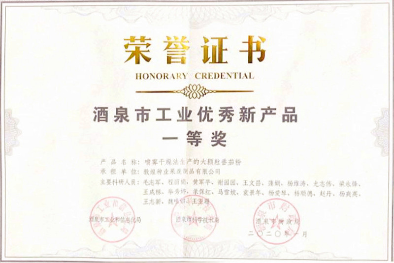 酒泉市工业优秀新产品